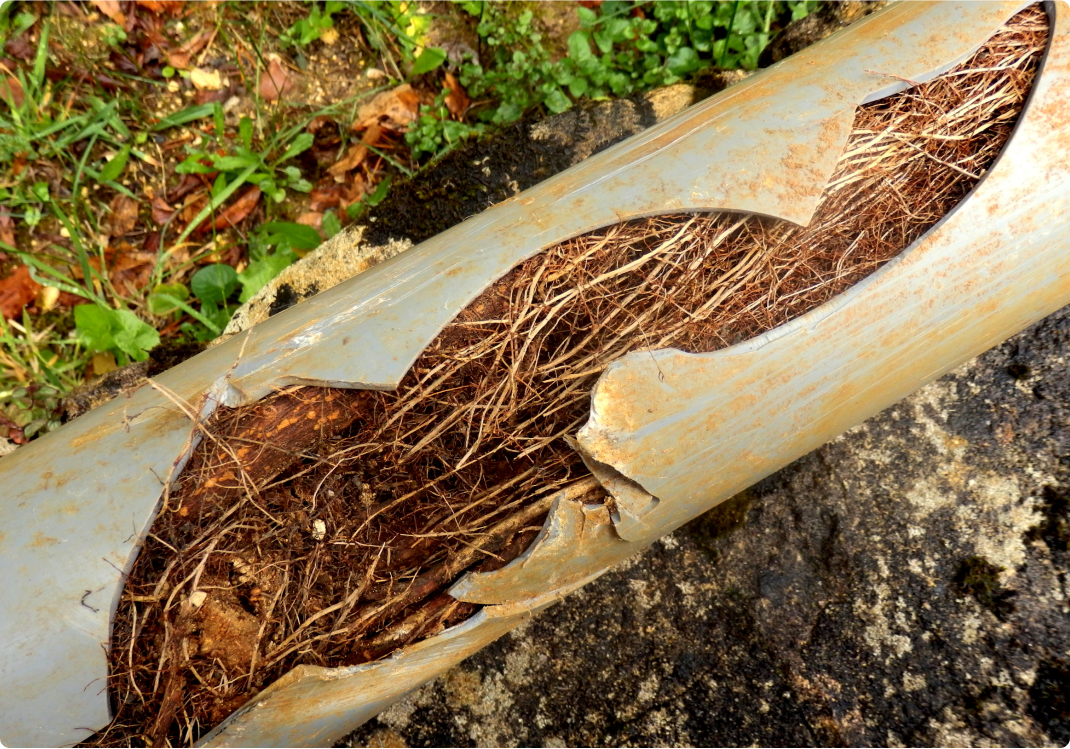 roots in drain pipes