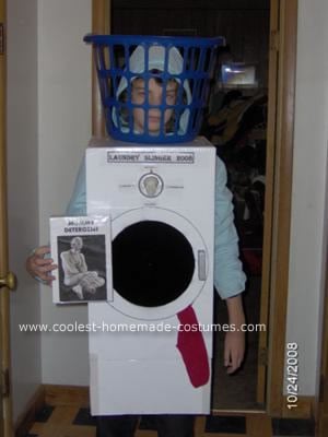 boy in a washing machine costume