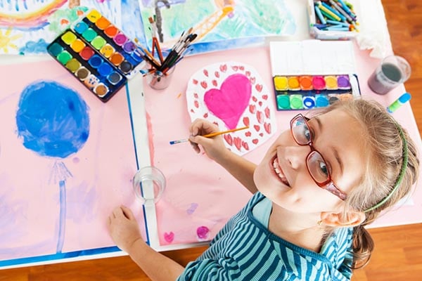 Kid doing indoor activities 