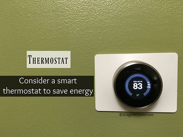 Thermostat on wall