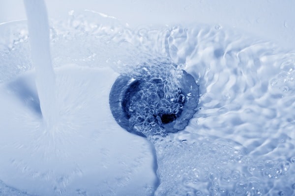 water running down drain