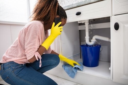 leaking kitchen sink