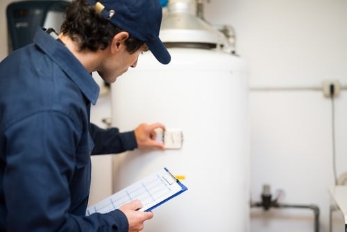 inspecting tank water heater