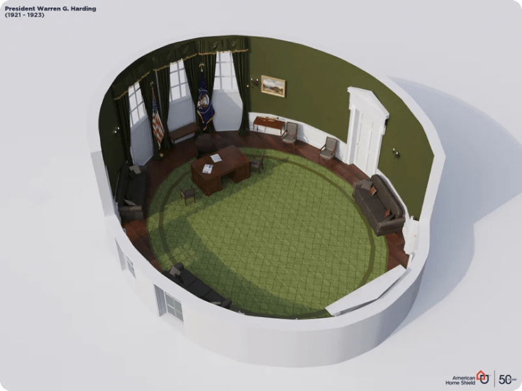 Rendering of Harding Oval Office